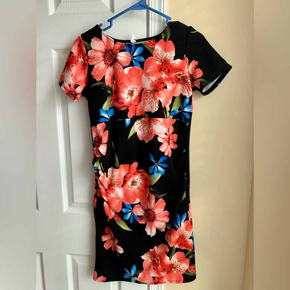 PinkBlush Floral Fitted Maternity Dress